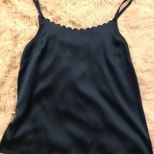 Silky scalloped business tank top
